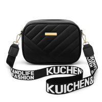 Black Leather Shoulder Handbag for Women & Girls